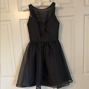 Classic Black Mesh Fit-and-Flare Kids Dress